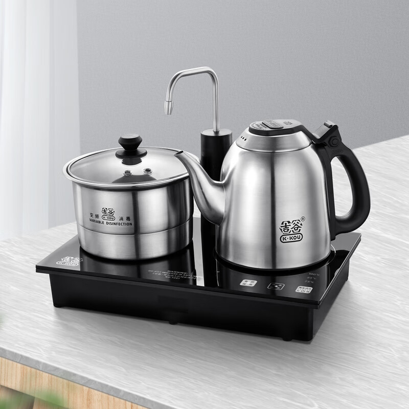 吉谷（K·KOU） 电水壶食品级304不锈钢 智能变频三合一多功能电茶壶 电热水壶烧水壶上水茶盘 TC0102