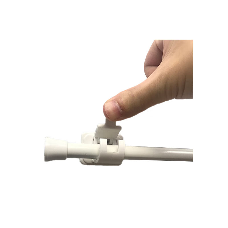 挂浴帘杆挂钩棒状物卡夹窗帘杆挂架粘胶勾伸缩杆固定无痕安装 弹簧卡钩-白色2只【买3套送1套】