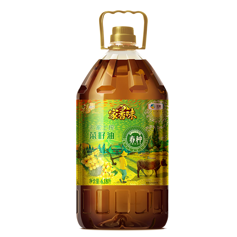 再降价：家香味 老家土榨菜籽油（非转基因）6.18L 食用油 中粮福临门出品 新老包装随机发货 197.82元（合98.91元/件）