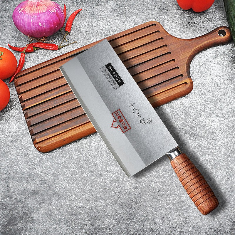 十八子作 阳江菜刀三合钢专业中式厨师刀 切片刀名典2号桑刀F208-2