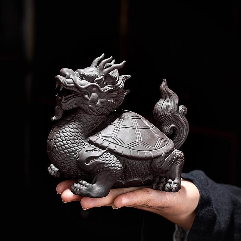 茗客 茗客茶寵擺件紫砂龍龜貔貅可養(yǎng)招財(cái)配件禪意茶道茶幾精品茶玩茶蟲 龍龜茶寵