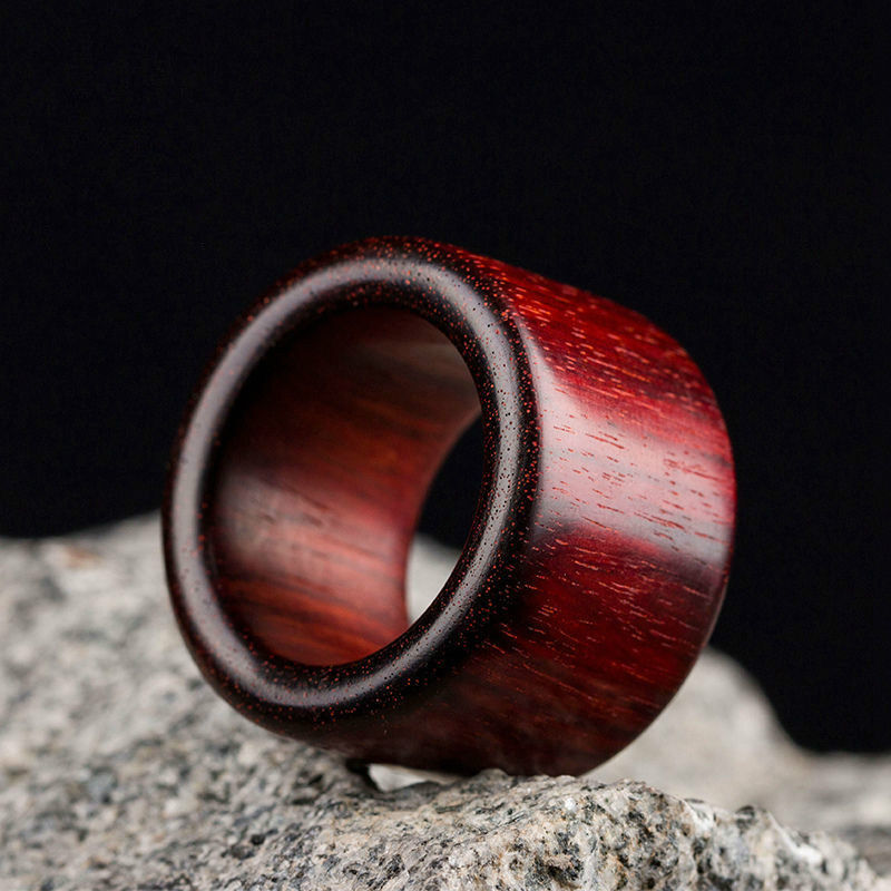 时乾 印度小叶紫檀扳指 男女款戒指手作木戒手环 文玩木扳指可订制