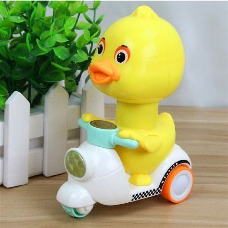 无需电池按压回力黄鸭儿童玩具车男孩1-2-3岁宝宝小孩惯性小汽车 小黄鸭回力车-绿色