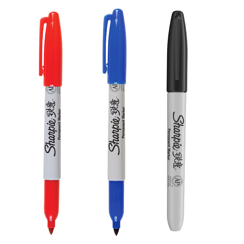 銳意（Sharpie）細(xì)頭馬克筆油性防水防褪色速干耐用記號(hào)筆商務(wù)辦公標(biāo)記黑紅藍(lán)金銀5支裝開學(xué)禮物美術(shù)寫生