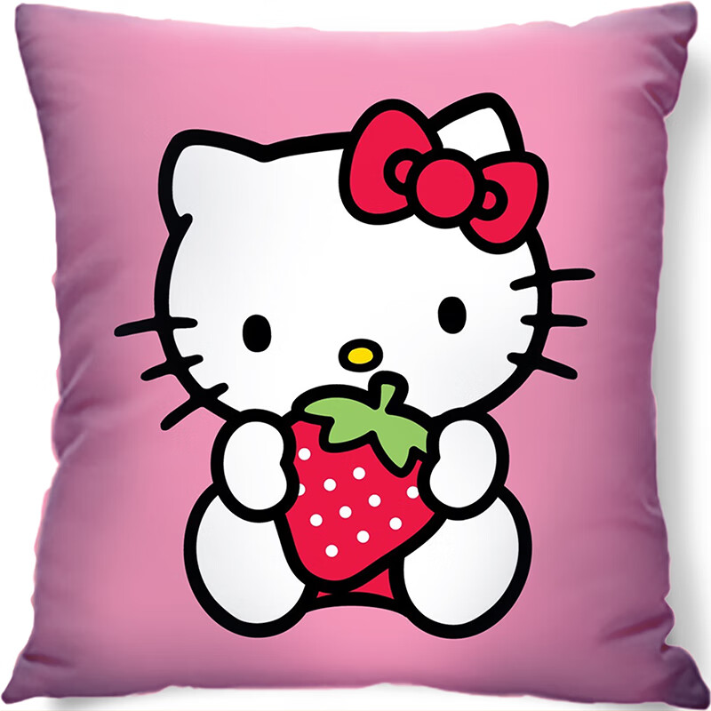 哈梵游hello kitty猫抱枕diy凯蒂猫咪哈喽kt靠枕抱枕 01 35x35cm【含