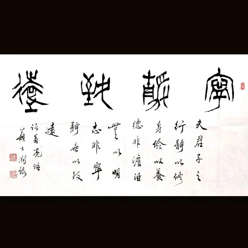 名家书法苏士澍篆书宁静致远手写作品客厅装饰画挂画