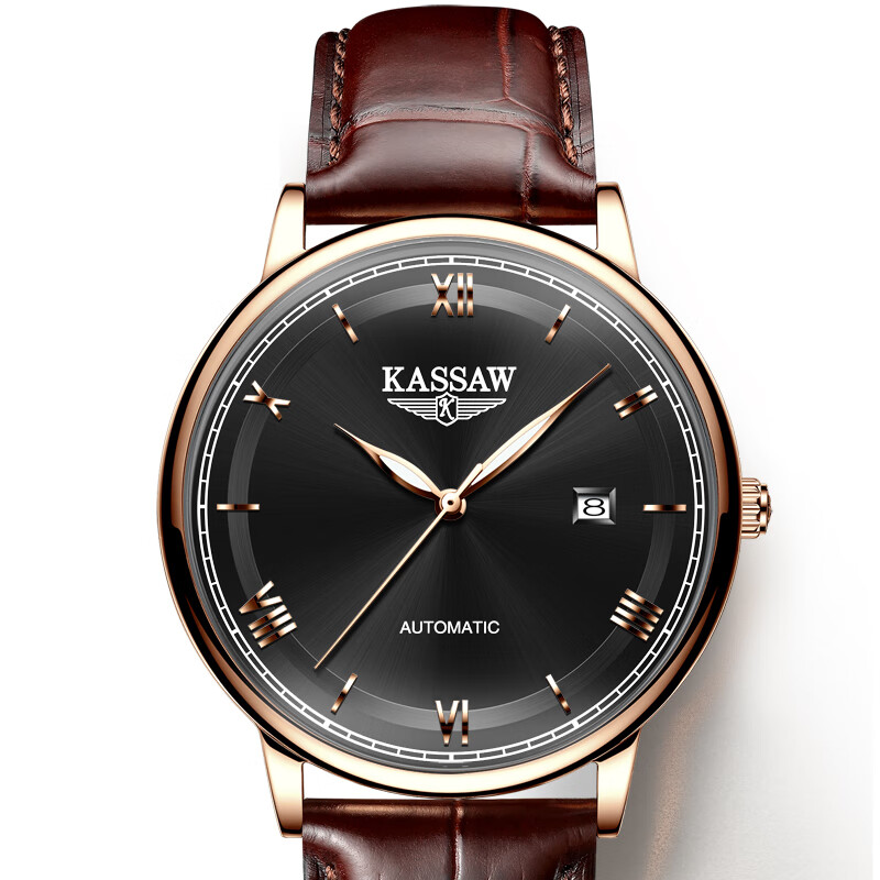 大表盘瑞士认证kassaw卡梭名表男士手表男简约时尚自动