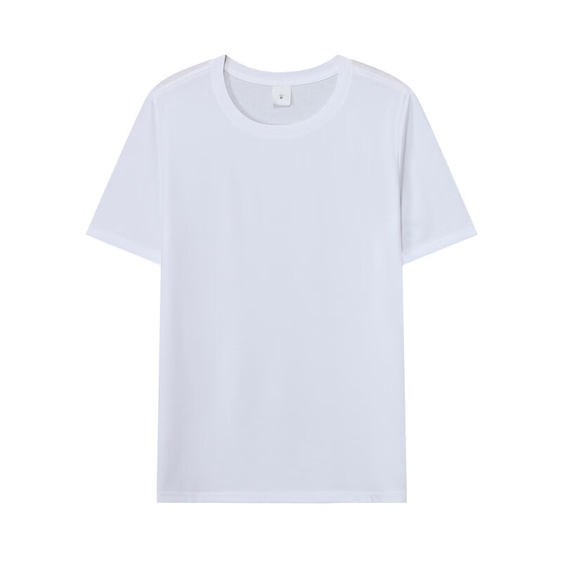 melece棉盖丝t恤男透气大众短袖体恤夏季ins潮牌空白大码圆领衫 白色