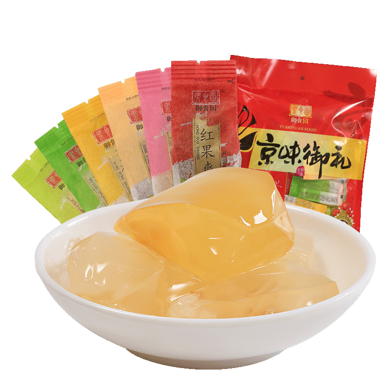 御食园大果冻爽水果布丁果肉果冻儿童小零食北京特产纸袋包装 大果爽