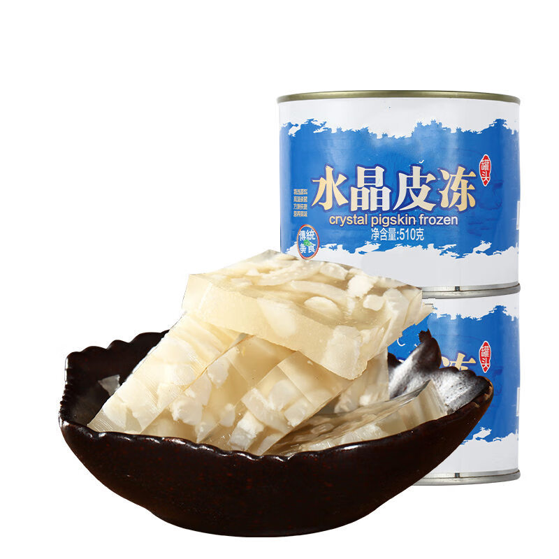 炎良小子无胶猪皮冻罐头4罐东北皮冻肉冻灌汤包即食凉菜下饭菜水晶