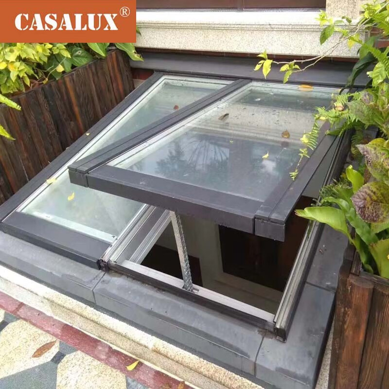 casalux上海钢结构别墅阳光房玻璃房定制pvb夹胶钢化玻璃顶带天窗采光