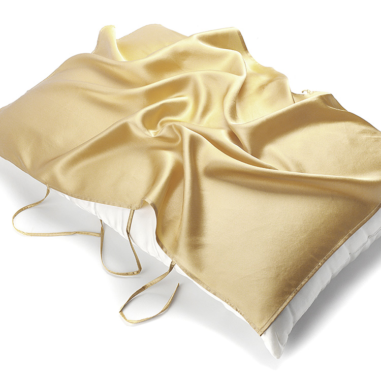 桑宋重磅真丝枕巾丝绸枕头巾100%桑蚕丝美容护肤透气抗菌单人6根绑带