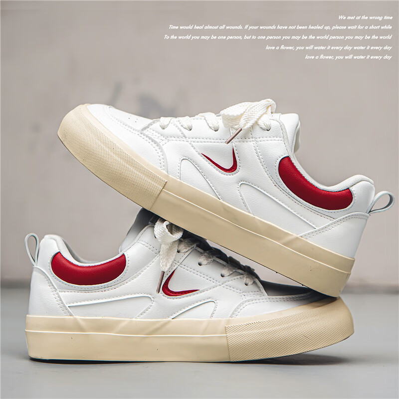 古温伦小号小脚特小码男鞋36码新款鞋子男小白鞋男情侣休闲滑板鞋白色