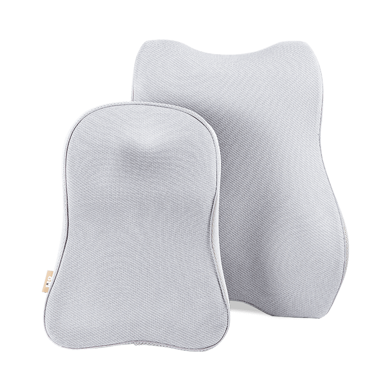 8H头枕腰靠 小米记忆绵人体工学头枕腰靠  办公室靠枕 座椅靠背垫 汽车头枕腰垫K5 深灰色 头枕+腰靠