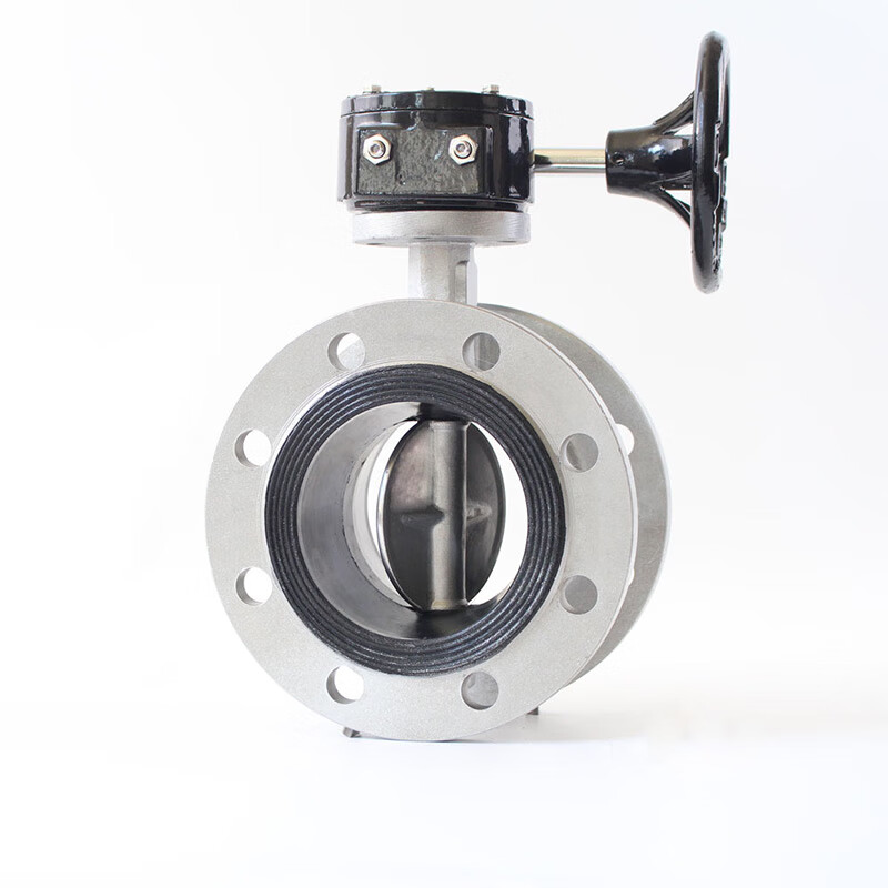 不锈钢涡轮法兰 化工部标准软密封蝶阀 304法兰蝶阀 304阀板 不锈钢