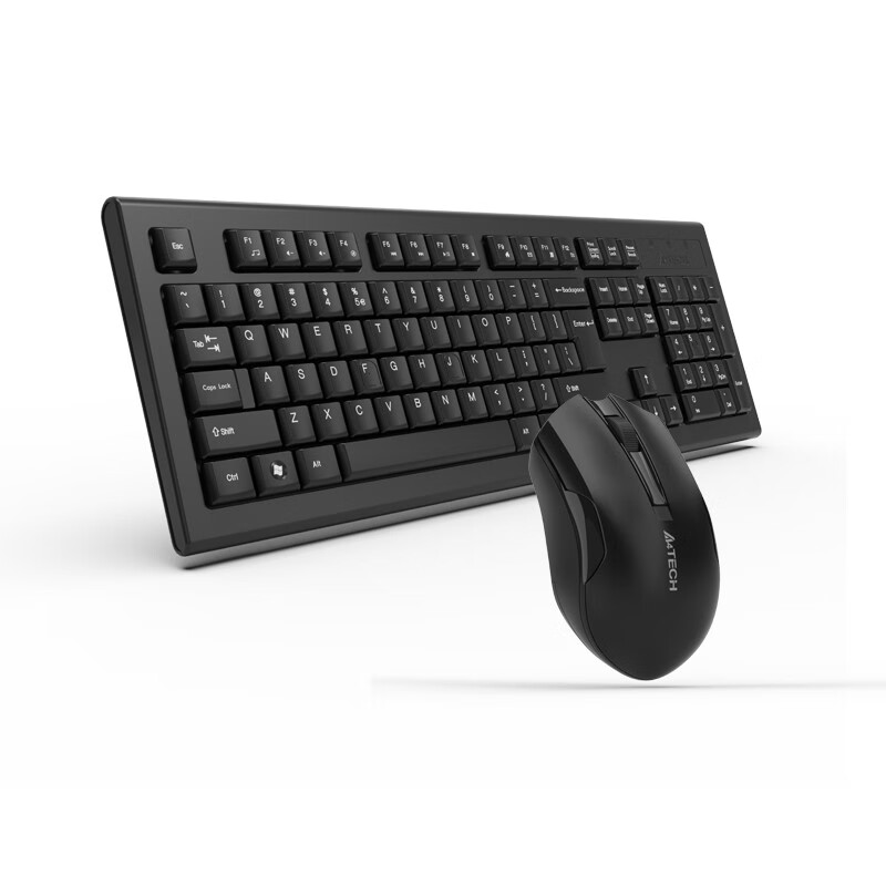 双飞燕（A4TECH）3000N 无线键鼠套装 办公打字用台式电脑笔记本外接键盘鼠标套装无线 防水溅 黑色