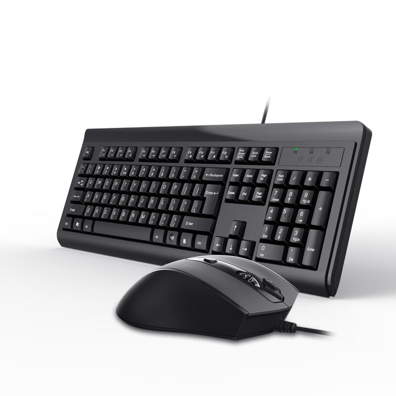 双飞燕（A4TECH) KB-N9100 键鼠套装有线鼠标键盘套装办公电脑薄膜键盘鼠标套装防泼溅 USB接口 黑色