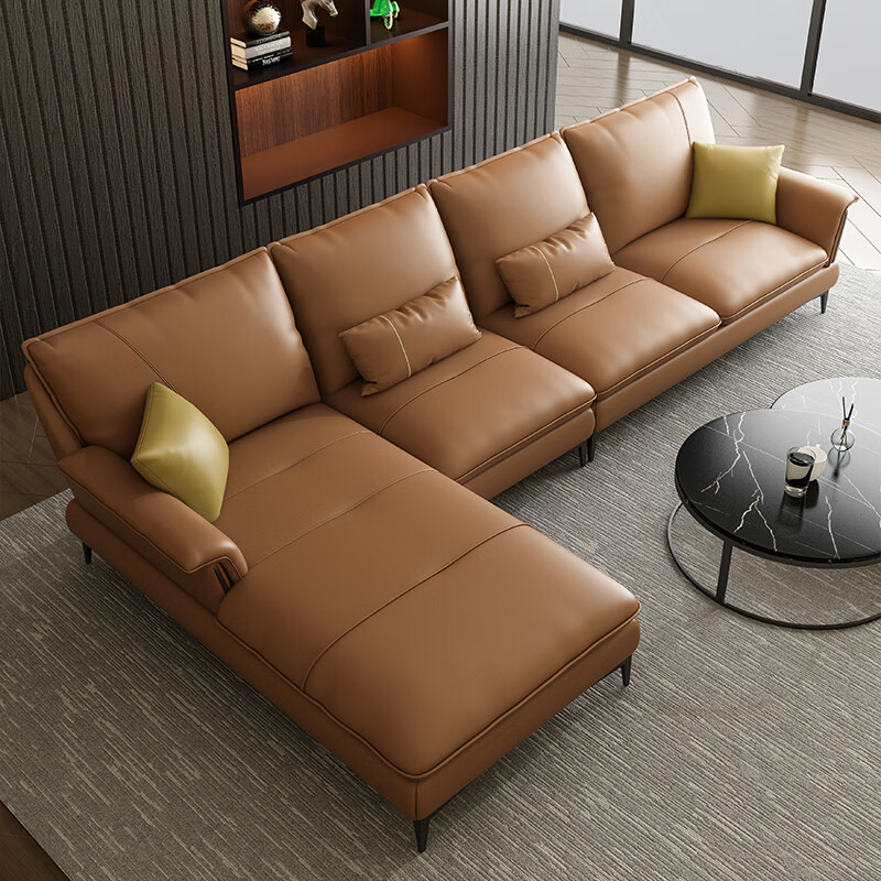 意式极简美式轻奢客厅高端真皮 双扶手单人位(110cm) 下单备注颜色