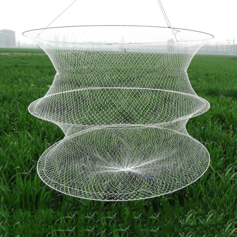 三圈白色虾钓虾网钓龙虾网兜鱼兜渔网 5个网 浮圈 别针 绳 饵料袋