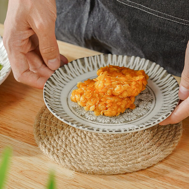 美浓烧(Mino Yaki)日式菜盘家用陶瓷盘深盘ins风摆拍照餐盘日本进口 菊影-静【深盘】 8.5英寸