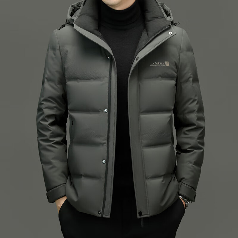 皇仕朗羽绒服男加厚冬季新款保暖中青年短款连帽秋冬季鸭绒修身外套男