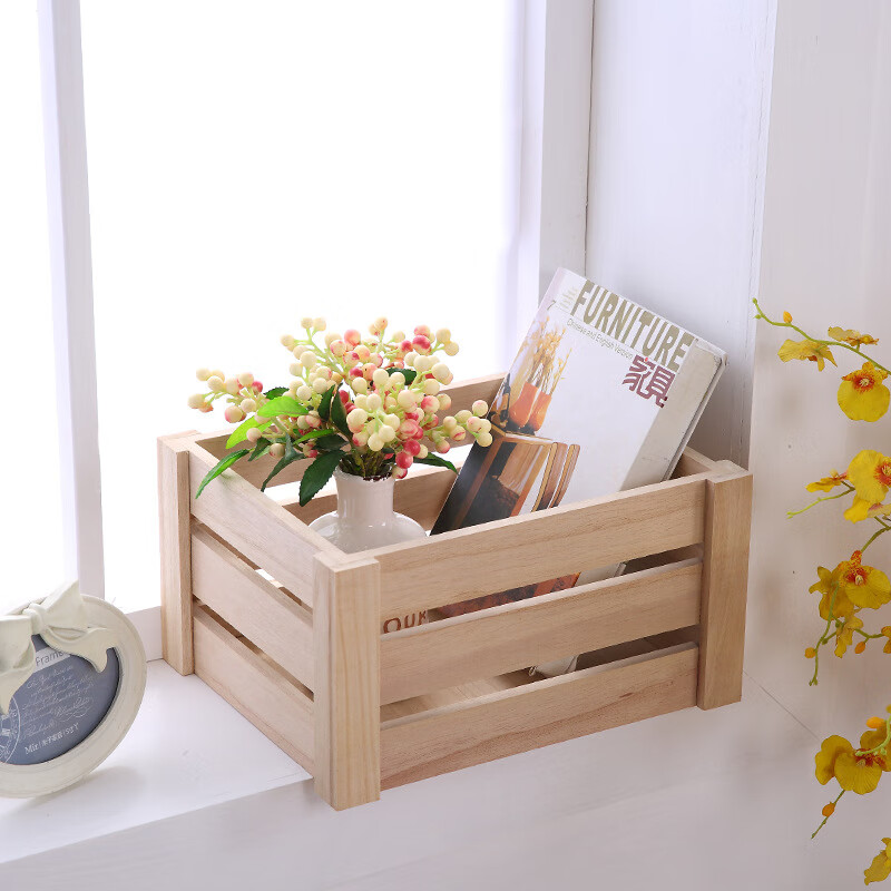 复古做旧木条箱收纳箱储物箱杂物缕空木箱超市陈美橱窗婚礼木框箱