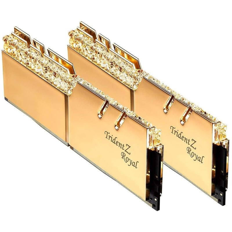 G.SKILL 芝奇皇家戟RGB灯条32GB(16G×2)套装 台式机内存条 DDR4 3200频率 闪耀金 32GB(2*16)