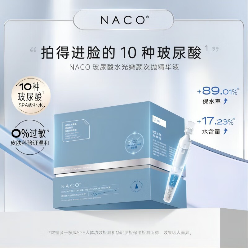 NACO玻尿酸次抛面部液熬夜干皮温和补水保湿抗皱舒润稳护肤品 玻尿酸次抛1.2ML（35支）