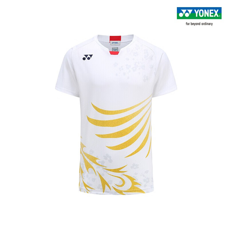 2020年新款YONEX尤尼克斯YY羽毛球服男女比赛服大赛透气吸汗训练服 10382EX-011白色 M