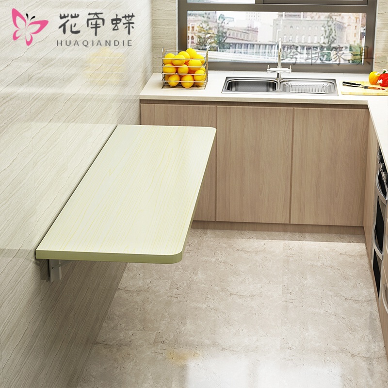 缦宛木墙上折叠桌 可收缩餐桌 壁挂折叠桌壁挂折叠桌家用小户型餐桌挂