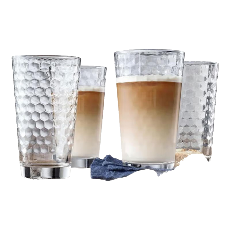 WMF透明玻璃水杯菱紋玻璃杯水杯菱紋直身杯四件套家用飲水杯咖啡杯 菱紋直身杯四件套