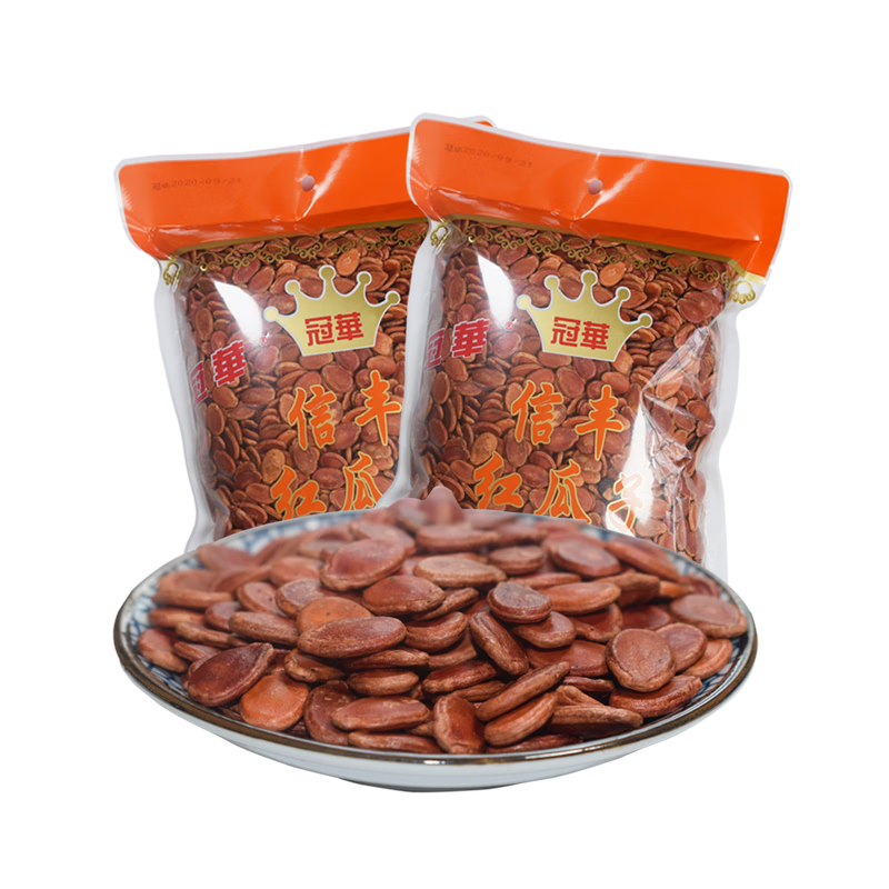 冠華 冠華原味紅瓜子500克/袋 原味紅西瓜子袋裝 休閑零食婚慶喜事 原味紅瓜子500克*2袋