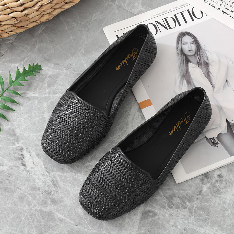 茉馥时尚休闲浅口平底百搭凉鞋女套脚底跟懒人外穿塑胶防水沙滩鞋