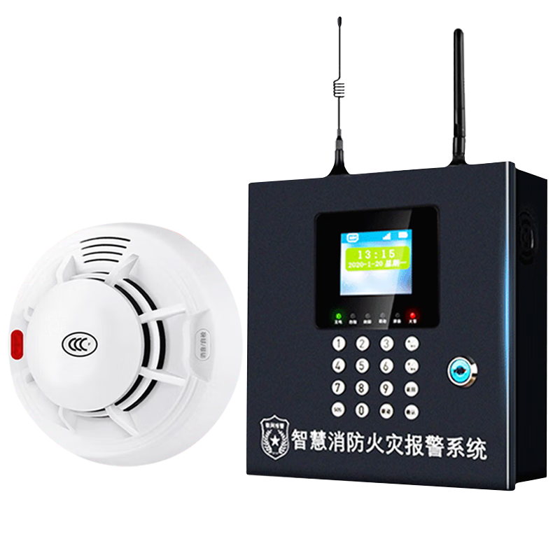 DFA煙霧報警器消防專用無線煙感探測器3c火災遠距離聯(lián)網(wǎng)智能安防系統(tǒng) GT10打印主機+lora煙感器×10