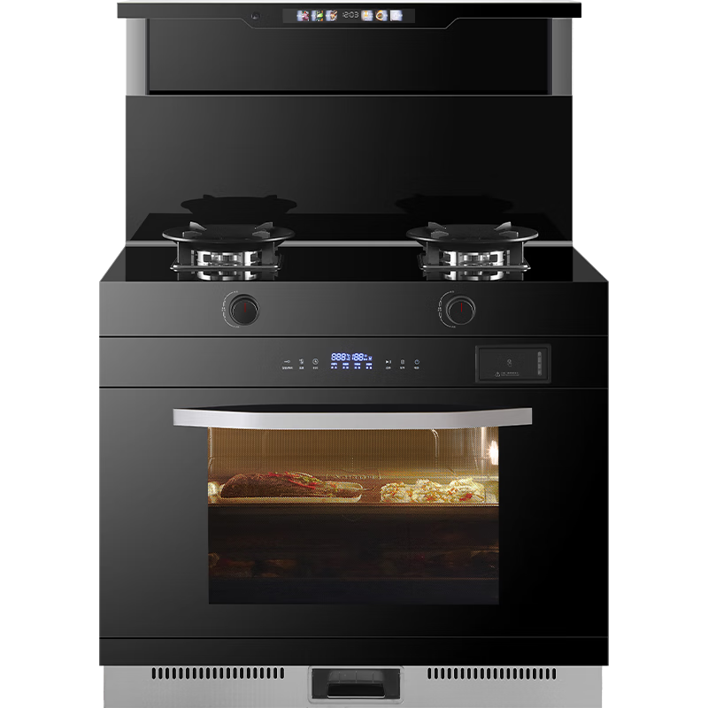 荣事达（Royalstar）集成灶蒸烤一体灶家用变频大容量独立蒸箱烤箱集成灶一体式抽油烟机灶台消毒柜智能语音控制一体机 时尚刘海变频彩屏声控【蒸烤烘炸炖】 天然气