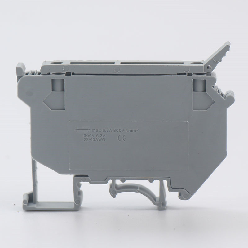 哲弘地uk5hesiuk5rd4平方阻燃保险熔断器保险丝接线端子排 灰色