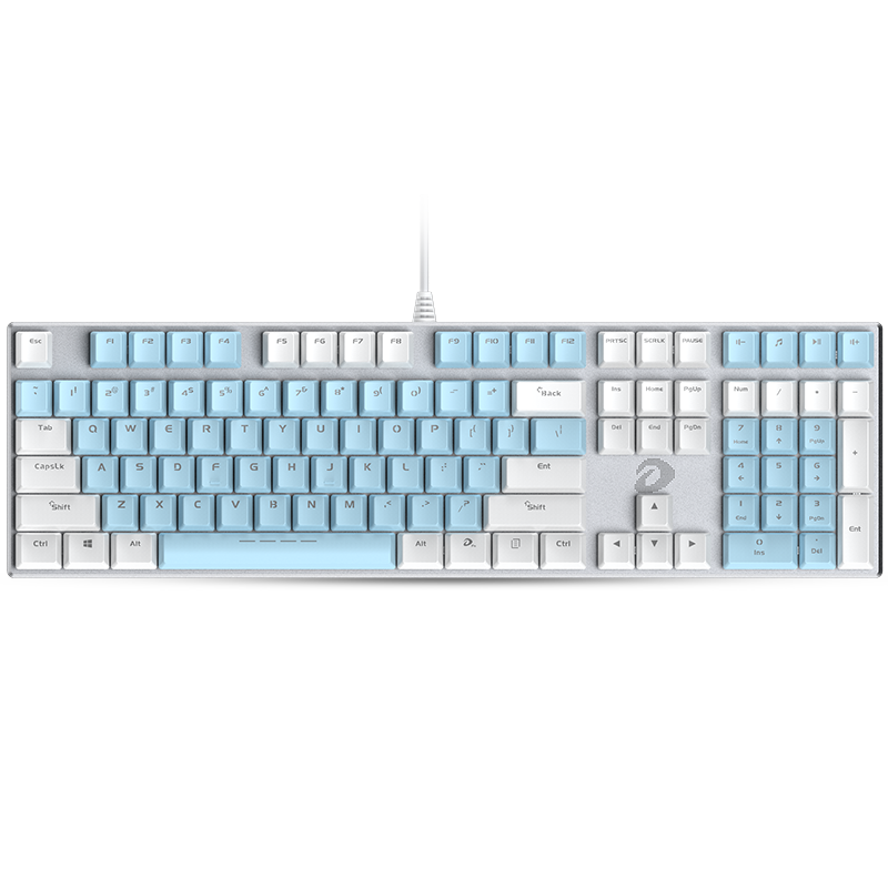 Dareu 达尔优 机械师合金版 108键 有线机械键盘 白蓝色 达尔优茶轴 单光