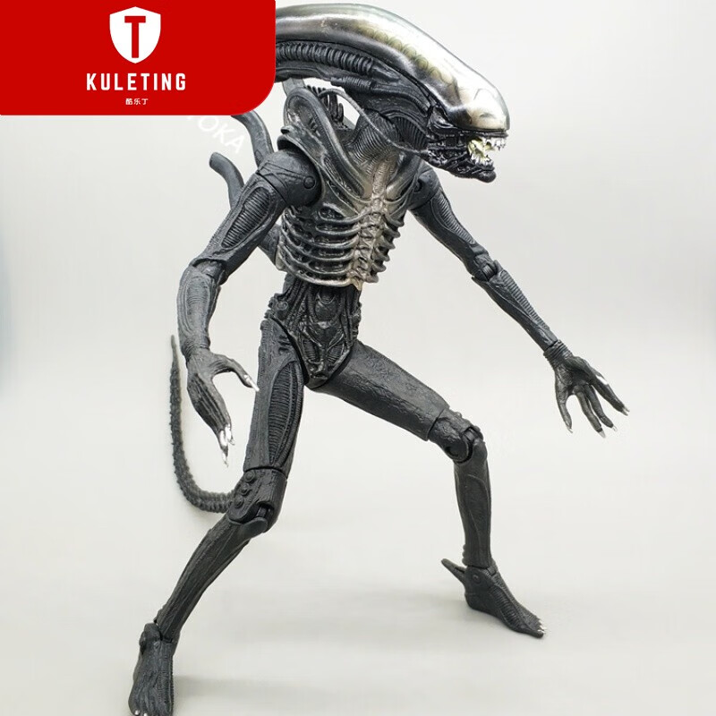 模型人偶玩偶公仔可动大战铁血战士pa改呕吐者怪兽玩具7寸契 白脑异形