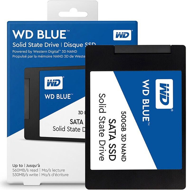 西部数据（WD） Blue蓝盘 SSD固态硬盘 SATA3.0接口 3D进阶高速读写版 500G（WDS500G2B0A）