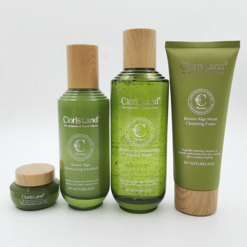花皙蔻(clorisland)褐藻四件套补水保湿滋润套装护肤品水乳洁面乳面霜