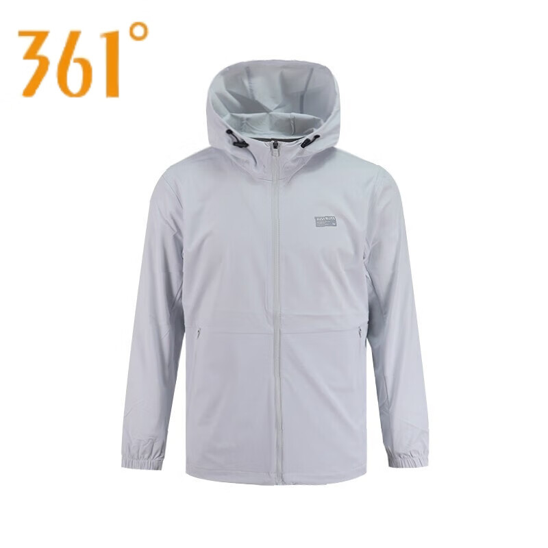 361°运动外套男2023春秋新款轻薄透气宽松连帽风衣男装上衣 烟雨色 s