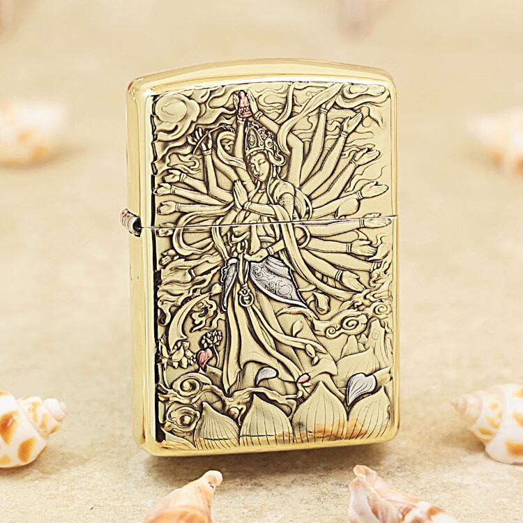 zippo edgezippo打火机168盔甲鬼王破法者双面千手观音木盒防风煤油打