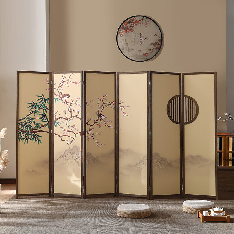 兰俊达式染色桐木边框居办公室屏风隔断玄关具 20050