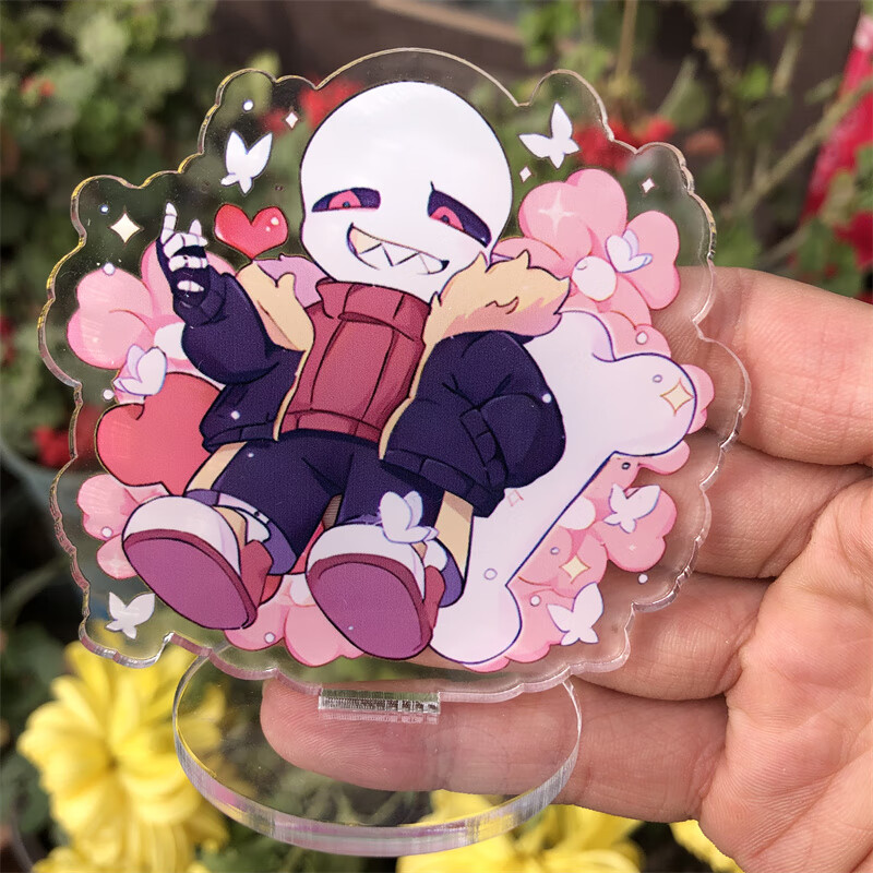 天智星传说之下摆件动漫周边亚克力钥匙扣 frisk sans创意立牌配饰 1