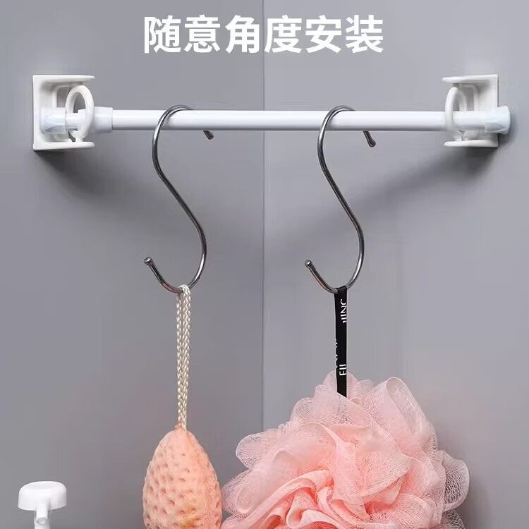 旋转环形挂钩免打孔强力粘胶无痕粘钩厨房卫生间专用多功能固定器 旋转挂环2对装