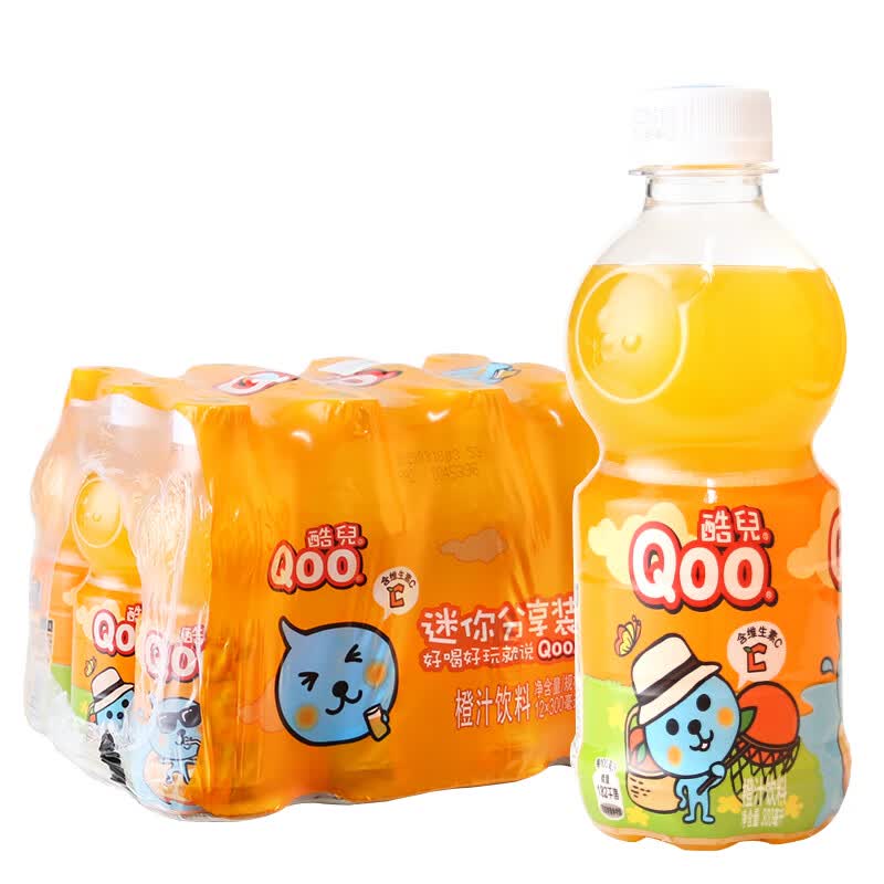 可口可乐美汁源酷儿橙汁饮料300ml*12瓶整箱 300ml*12瓶整箱,酷儿橙汁