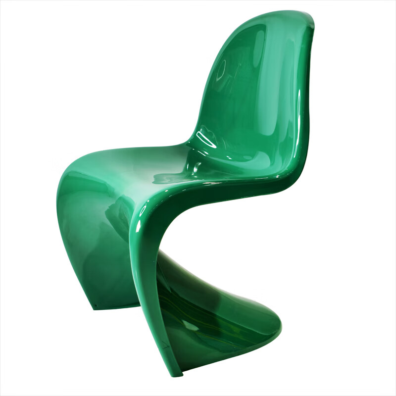 胜铁亚克力餐椅欧式创意潘东椅S椅 透明椅子现代简约咖啡椅水晶塑料子 中古绿色