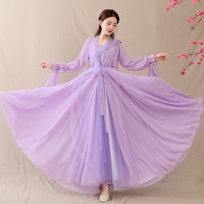 zhouyouyang汉服女大摆仙女装齐腰抹胸款古装超仙气飘逸中国风舞蹈
