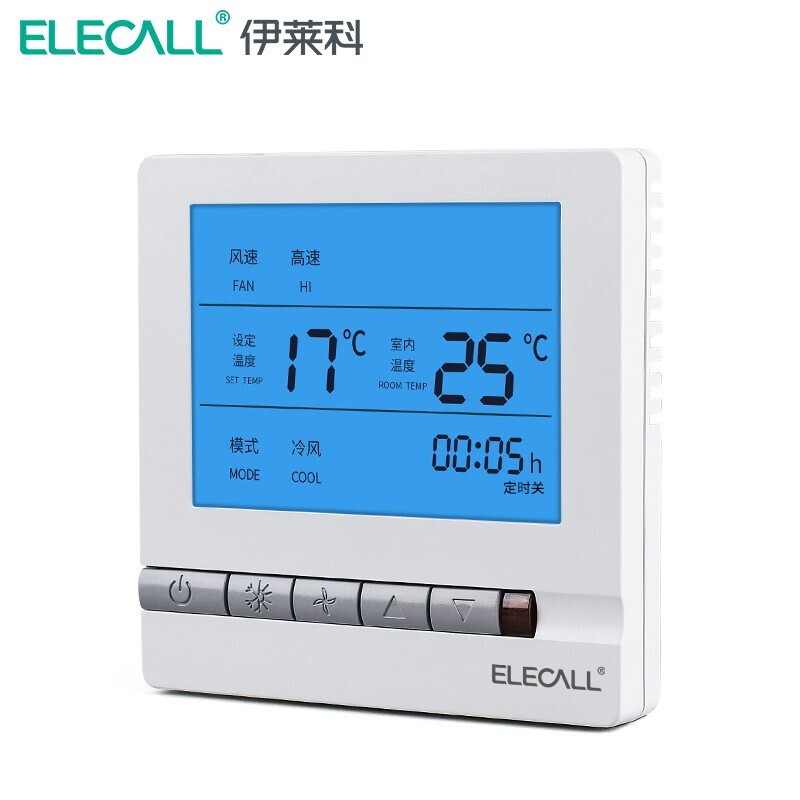 伊莱科（ELECALL）中央空调面板控制器86*86液晶显示温控器 不带遥控功能/EK8805FB