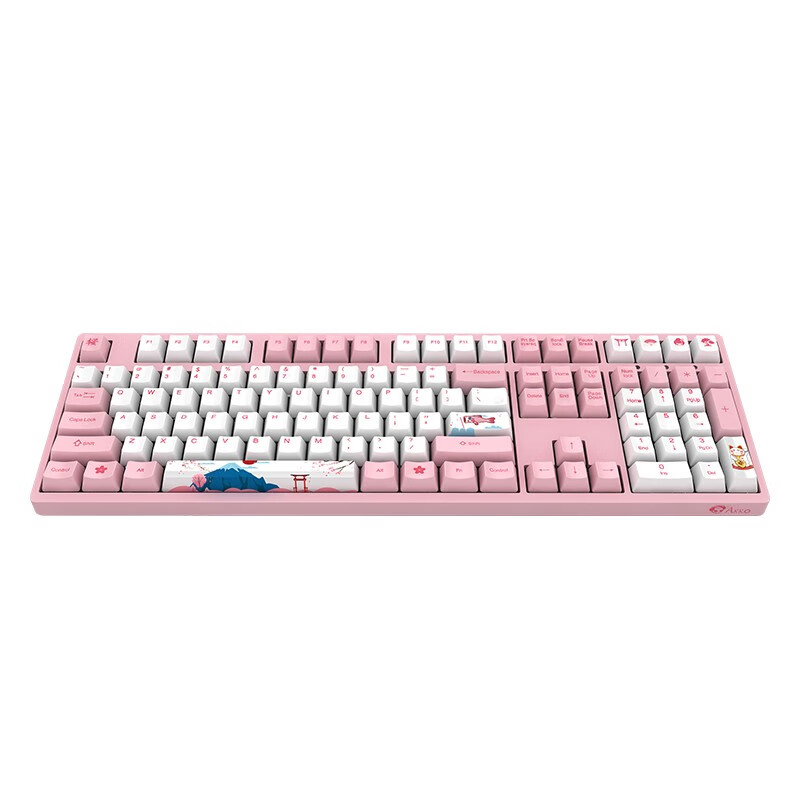 AKKO 3108 V2机械键盘 世界巡回东京樱花键盘 游戏键盘 女性 电竞 全尺寸 吃鸡 笔记本键盘 粉色 粉轴